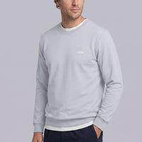 Açık Mavi Bisiklet Yaka Regular Fit Nakışlı Basic İnce Sweatshirt