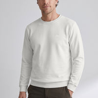 Ekru Bisiklet Yaka Regular Fit Nakışlı Basic İnce Sweatshirt
