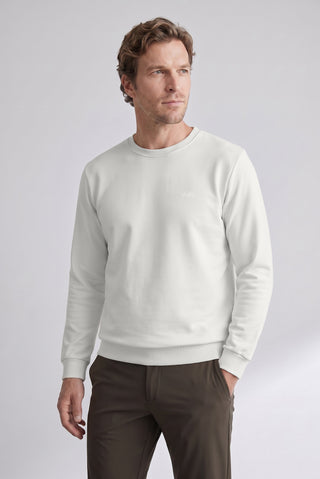  Ekru Bisiklet Yaka Regular Fit Nakışlı Basic İnce Sweatshirt