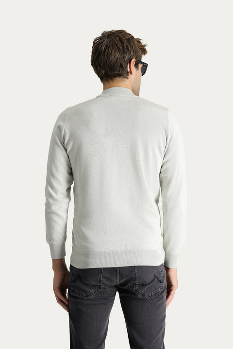 Taş Yarım Balıkçı Yaka Slim Fit Dar Kesim Pamuklu Triko Kazak