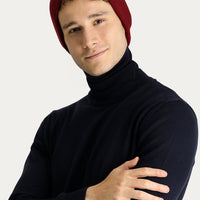 Dark Navy Turtleneck Regular Fit Cotton Knit Sweater