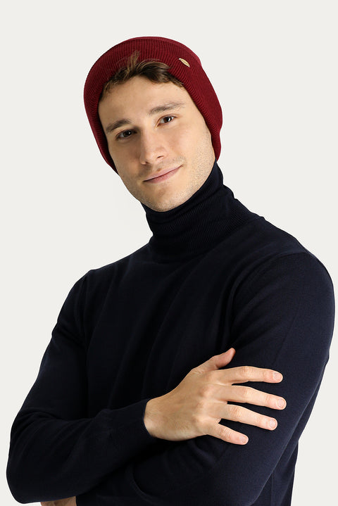 Dark Navy Turtleneck Regular Fit Cotton Knit Sweater