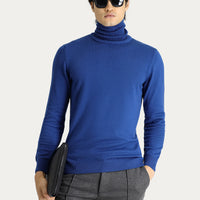 İndigo Balıkçı Yaka Regular Fit Pamuklu Triko Kazak