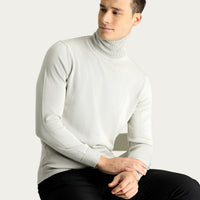 Stone Turtleneck Regular Fit Cotton Knit Sweater