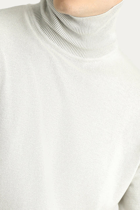 Stone Turtleneck Regular Fit Cotton Knit Sweater