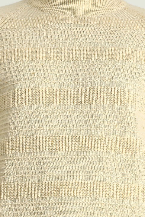 Stone Turtleneck Slim Fit Narrow Cut Patterned Wool Knit Sweater