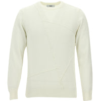 Off-white crew neck patterned knit sweater