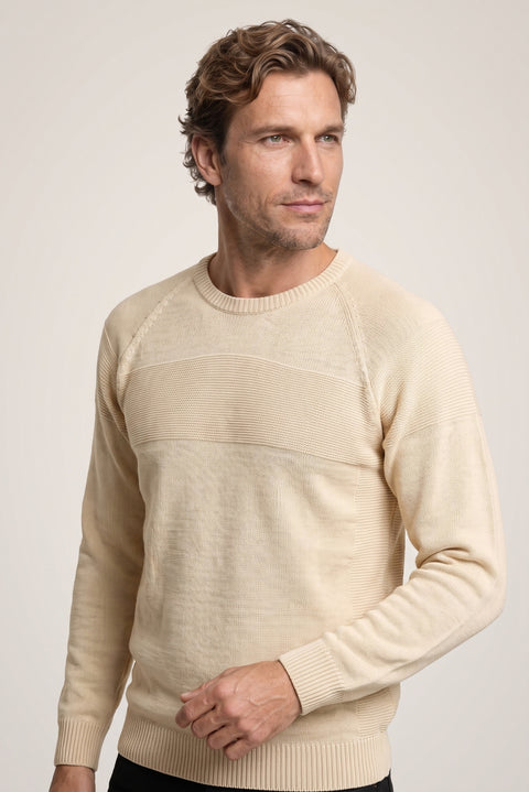 Stone Collar Slim Fit Narrow Cut Seamless Patterned Wool Knit Sweater