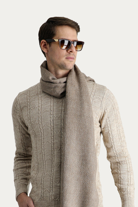 Stone Bicycle Collar Regular Fit Patterned Knit Sweater
