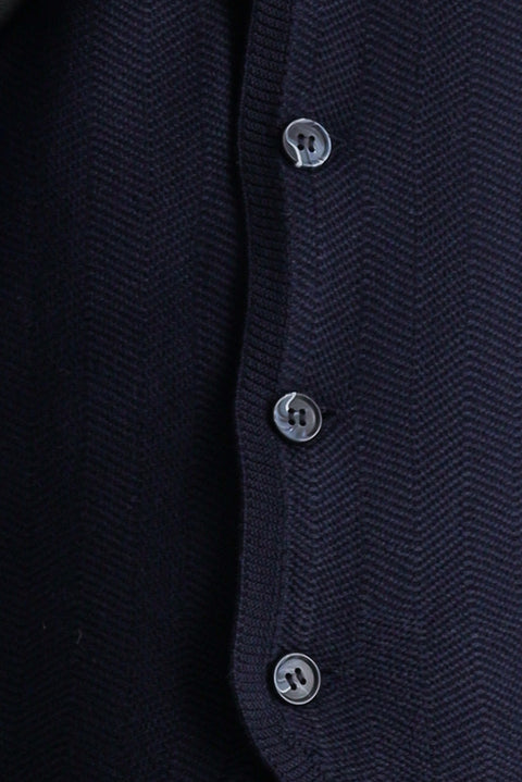 Dark Navy Cotton Knit Vest