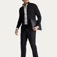 Siyah Slim Fit Dar Kesim Triko Hırka