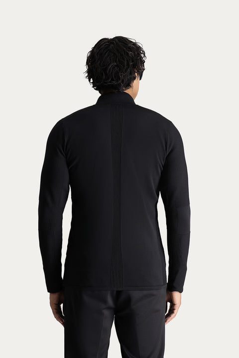 Siyah Slim Fit Dar Kesim Triko Hırka