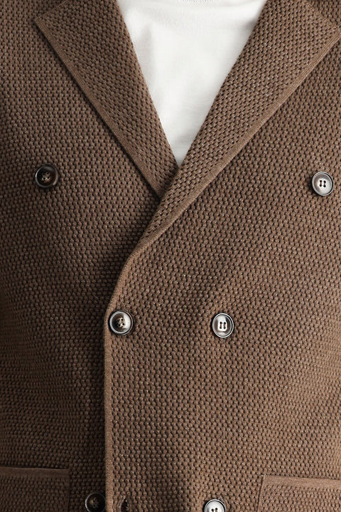 Orta Kahve Melanj Triko ceket