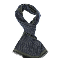 Dark Green Double-Sided Patterned Scarf