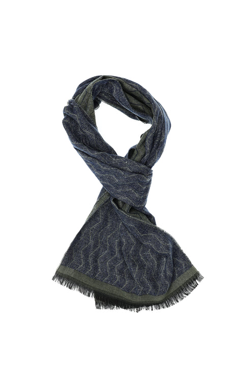 Dark Green Double-Sided Patterned Scarf