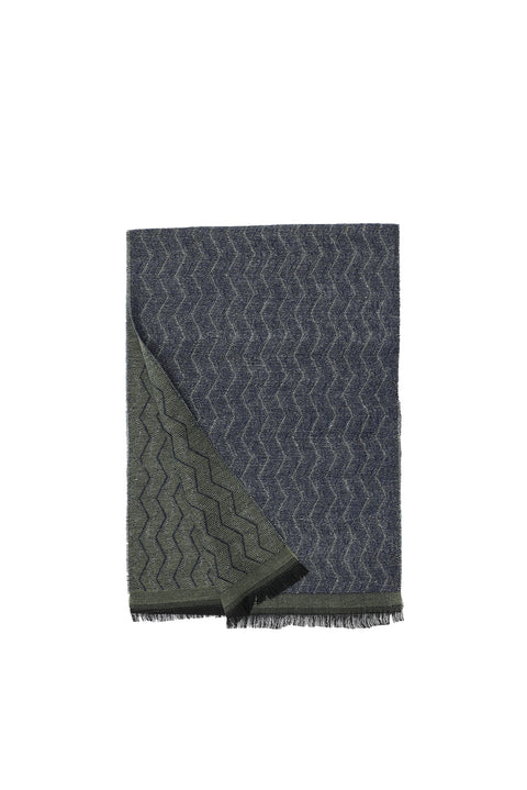 Dark Green Double-Sided Patterned Scarf
