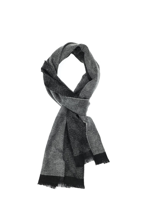 Black Double-Sided Patterned Scarf