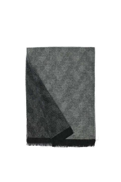 Black Double-Sided Patterned Scarf