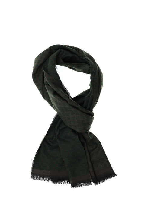 Dark Green Patterned Scarf