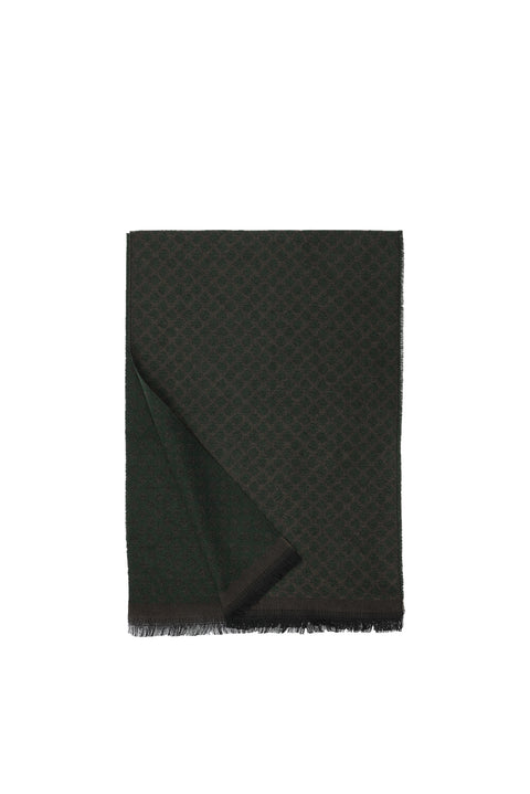 Dark Green Patterned Scarf