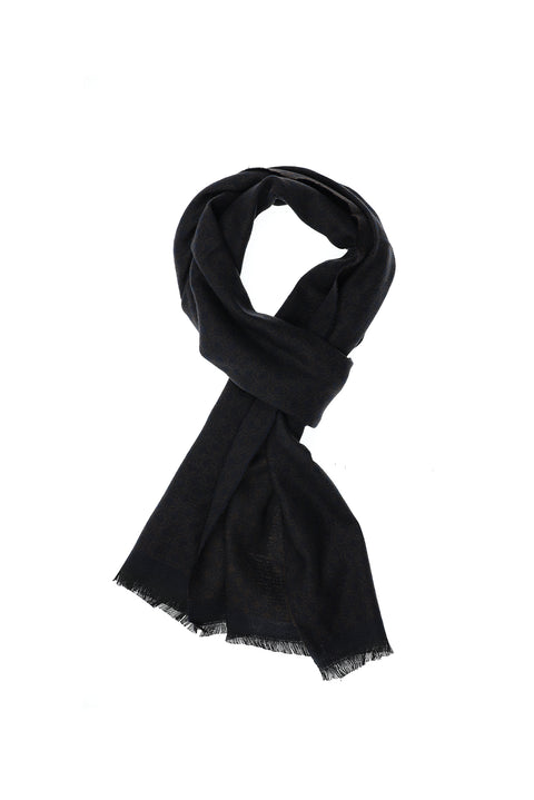 Dark Brown Double-Sided Patterned Scarf