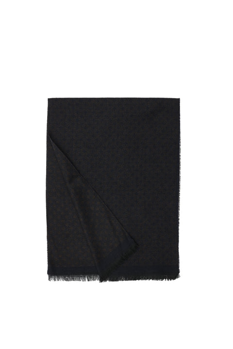 Dark Brown Double-Sided Patterned Scarf