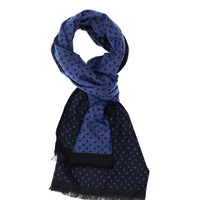 Dark Navy Double-Sided Patterned Scarf