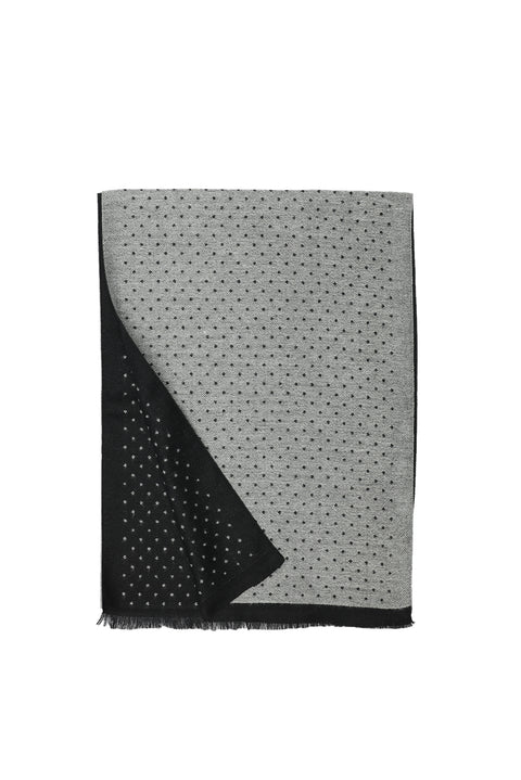 Black Double-Sided Patterned Scarf