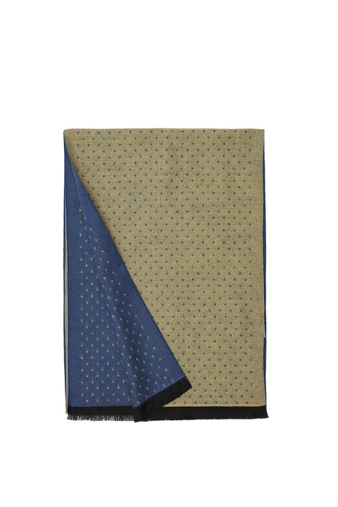 Light Blue Double-Sided Patterned Scarf