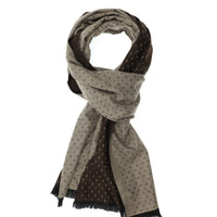 Dark Brown Double-Sided Patterned Scarf