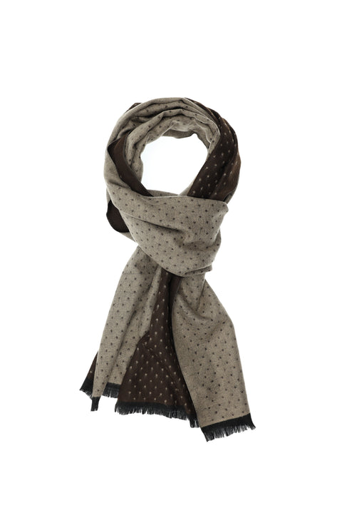 Dark Brown Double-Sided Patterned Scarf