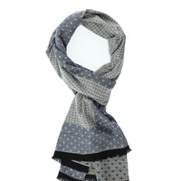 Light Blue Double-Sided Patterned Scarf