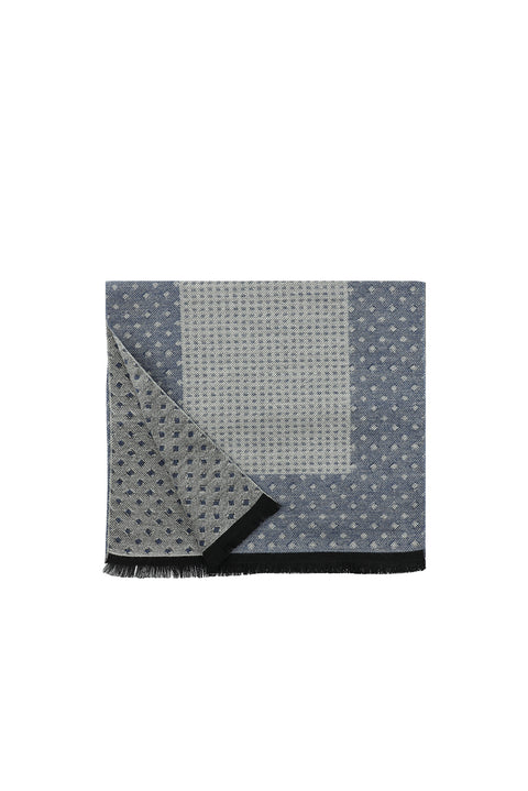 Light Blue Double-Sided Patterned Scarf