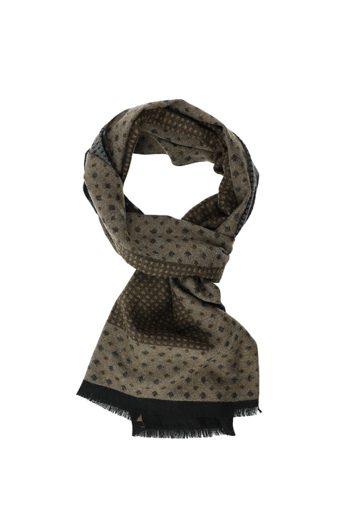 Black Double-Sided Patterned Scarf