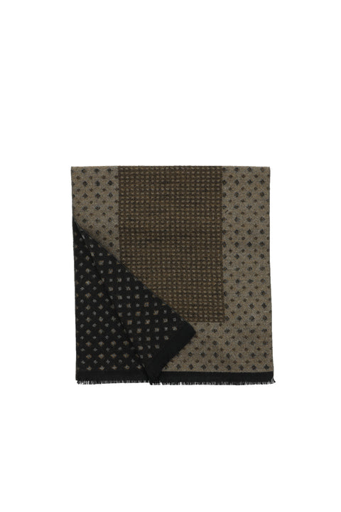 Black Double-Sided Patterned Scarf