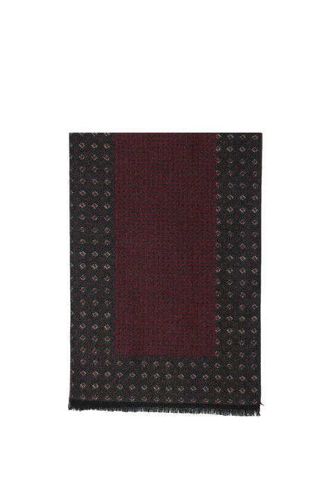 Dark Burgundy Double-Sided Patterned Scarf