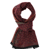 Dark Burgundy Patterned Scarf