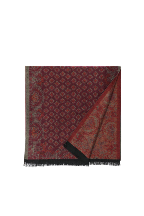 Dark Burgundy Patterned Scarf