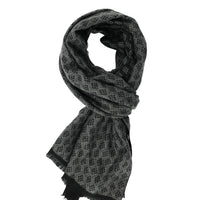 Dark Navy Double-Sided Patterned Scarf