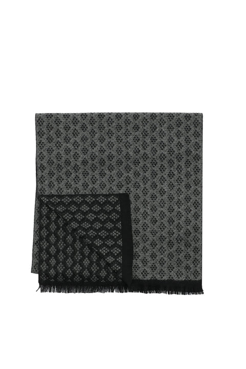 Dark Navy Double-Sided Patterned Scarf