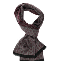 Dark Burgundy Double-Sided Patterned Scarf