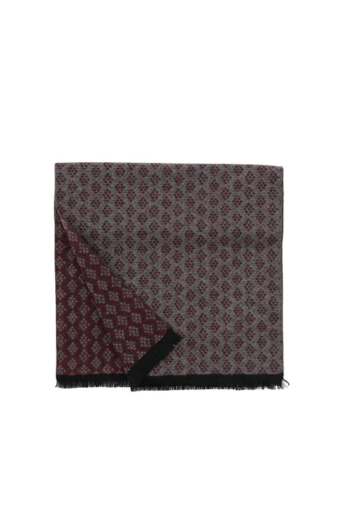 Dark Burgundy Double-Sided Patterned Scarf