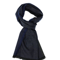 Dark Navy Patterned Scarf