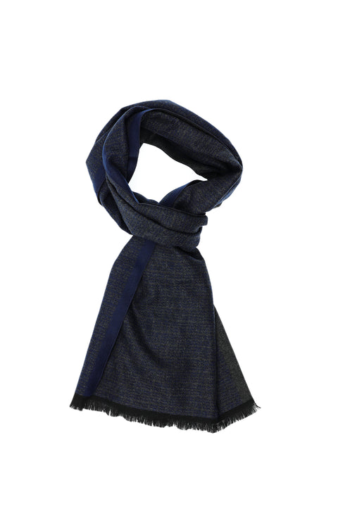Dark Navy Patterned Scarf