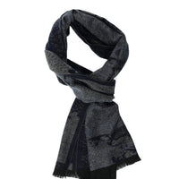 Black Double-Sided Patterned Scarf