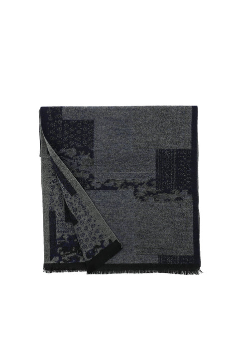 Black Double-Sided Patterned Scarf