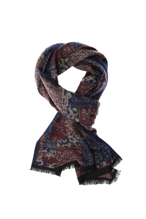 Dark Burgundy Patterned Scarf