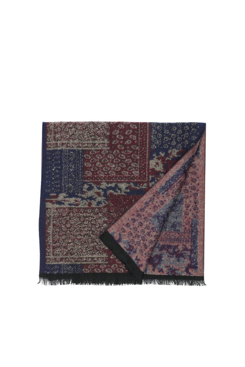 Dark Burgundy Patterned Scarf