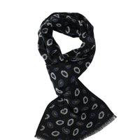 Dark Navy Patterned Scarf