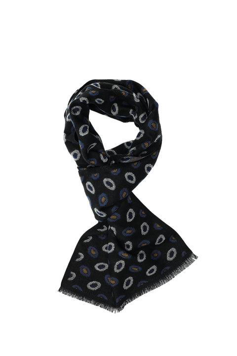 Dark Navy Patterned Scarf